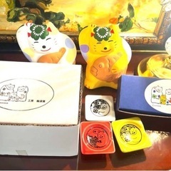 黄金 鯛猫 2匹  湯布院 輪葉葉工房 希少！当選品 箸置きおまけ付き