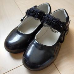 フォーマル靴　発表会　卒園式　入学式　18センチ　エナメル　黒