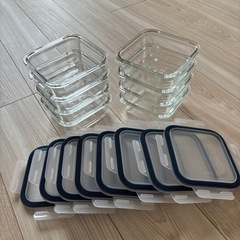 【セット】IKEA 保存容器 ふた付き, ガラス