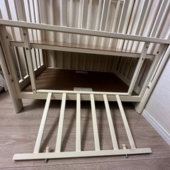 美品★KATOJI ミニベビーベッド　プチバニラ　3段調整可能　収納付き　