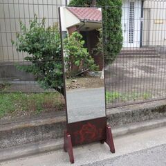 ■鎌倉彫 姿見 鏡 ミラー 家具■