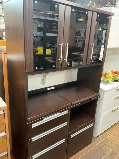 関家具　キッチンボード　105幅　ブラウン