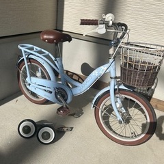 子供用自転車 幼児用自転車16インチ水色 補助輪   