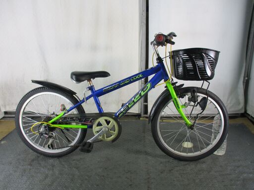 Ｄ521　★8000円★整備済み 中古子供自転車 ジュニアマウンテン　ブルー　6段【20インチ 】