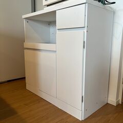 【ネット決済】幅90cm 食器棚　ホワイト