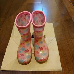 花柄ピンク 15cm長靴