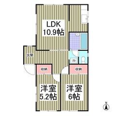 💙フリーレント1ヶ月！敷礼０！《2LDK》蓮田市♦コンビニ徒歩圏内！室内洗濯機置場！収納あり！バストイレ別！💙 − 埼玉県