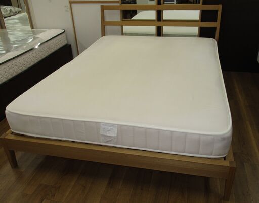 R467 MUJI 無印良品 ダブルベッド、マットセット、幅140cm Used