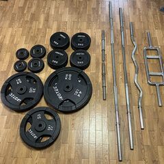 IROTEC社製、各種バーベルシャフト、ダンベルシャフト、プレートを引き取り限定でお売り致します！