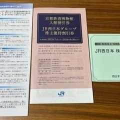 JR西日本　株主優待券　鉄道割引券　鉄道博物館入館割引券　
