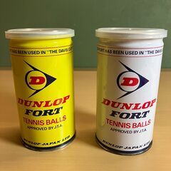 DUNLOP FORT 硬式テニスボール２個入り缶×２（ホワイト...