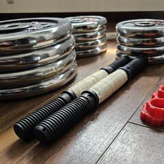 【値下げ】バーベル　ダンベル　ホームジム　室内運動