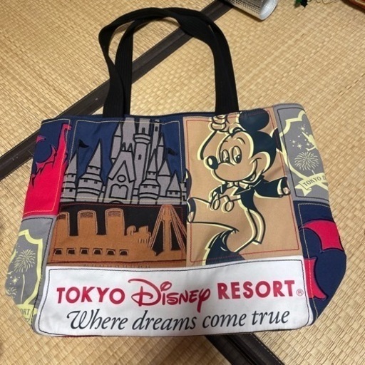 パッチワーク調トートバッグ 東京ディズニーリゾート ミッキー シンデレラ城