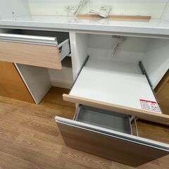 ☆ジモティ割あり☆ 高橋木工所 食器棚 ホワイト/ナチュラル H201×W120×