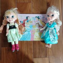 アナとエルサ人形＆80ピースパズルセット