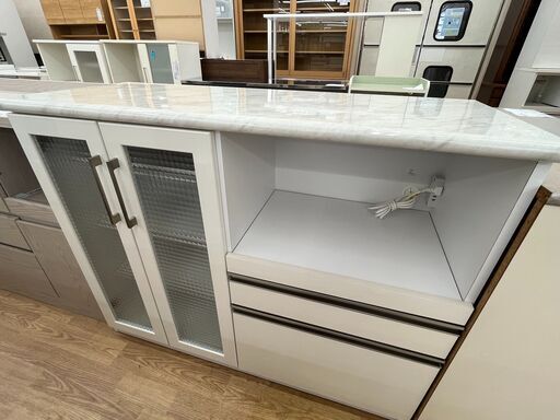 ★ジモティ割あり★ クラフトコガ キッチンカウンター ホワイト H97×W120×D45 クリーニング済み KJ5090