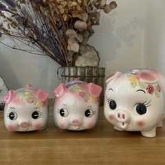 ヴィンテージ　3匹の子豚　貯金箱