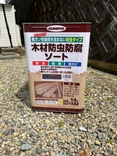新品未使用⭐︎アサヒペン①木材防虫防腐ソート14Lブラウン