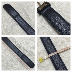 正規品 シャネル キャビアスキンレザーベルトブラック 65/26