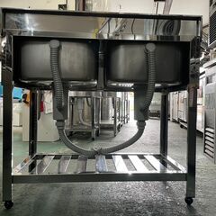 ★アズマ 2槽シンク KP2-900 W900xD450xH800+90mm★