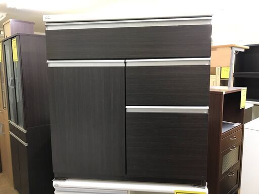 【FU827】★レンジ台  ブラウン\u0026ホワイト   80×50.5×85   シンプル コンパクト  おしゃれ  キッチン家具 収納家具 クリーニング済 堺市 深井 【ジャングルジャングル深井店】