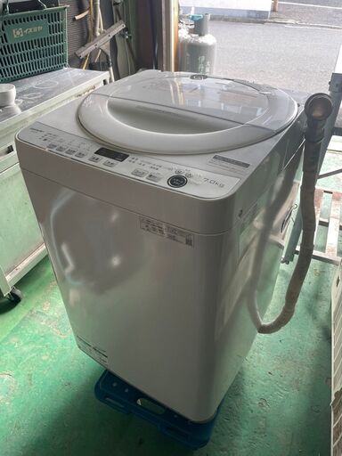 ★2023年製 SHARP 7.0kg 洗濯機 ES-GE7G-W 穴なし槽で黒カビブロック＆節水★