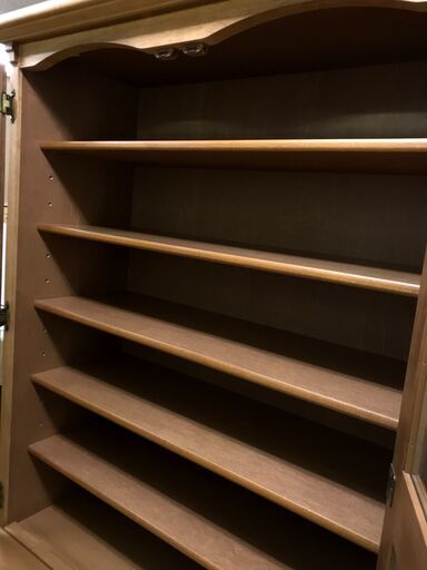 FU832】☆カリモク 木製食器棚 有名メーカー ファミリータイプ 大容量