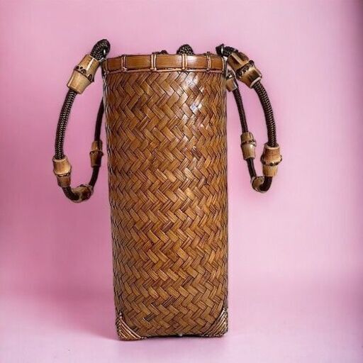 竹籠バッグ　ほぼ未使用　高江雅人作 竹籠バッグ ほぼ未使用 高江雅人作