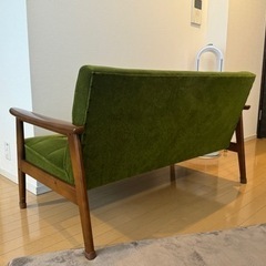 カリモク60 Kチェア2シーター/モケットグリーン
