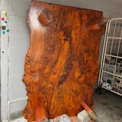 FP27 激重 巨木 緻密 ブビンガ 極上木目 美しい白太付き 一枚板 座卓 リビングテーブル 座敷机 ローテーブル 天然木 無垢 高級材