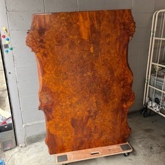 FP27 激重 巨木 緻密 ブビンガ 極上木目 美しい白太付き 一枚板 座卓 リビングテーブル 座敷机 ローテーブル 天然木 無垢 高級材