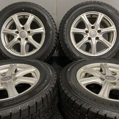 タイヤ走行短め【DUNLOP WM02 205/65R15】スタッドレス【EURO SPEED 15インチ 6J5HPCD114.3+50】21年製 ステップワゴン ストリーム等 MTY44クレジットカード QRコード決済可能