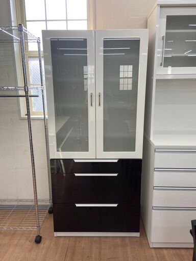 ▼値下げ▼食器棚 レンジボード 松屋家具 モルダー80 キッチン収納 幅80cm自社配送時代引き可※現金、クレジット、スマホ決済対応※