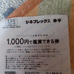 幸手シネプレックスの1000円チケット
