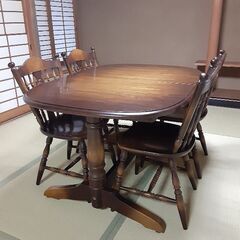 飛騨産業 伸長式 ダイニングテーブル&チェア
