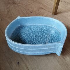 涼しげ ブルー 花器 陶器 水盤 置物 オブジェ ディスプレイ　...