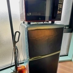 電子レンジ・冷蔵庫・掃除機・水切りラック・調味料ラック