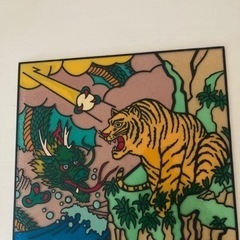 虎と龍のガラスアート２枚セット！