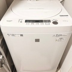【取引中】SHARP 4.5kg  洗濯機 2019年製 防音マ...
