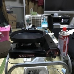 カセットコンロ　焼き肉&すき焼き用プレート　ボンベ1本