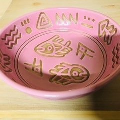 【未使用品】ピンク色お魚柄サラダボール