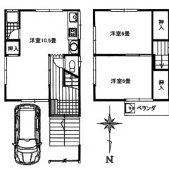 ■一戸建 2階建 瓢箪山駅 徒歩18分 駐車場付き すぐに入居可能■ - 賃貸（マンション/一戸建て）