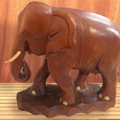 【美品】象の置物 木彫り