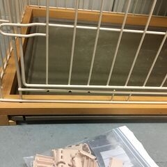 A1494　猫ケージ　キャットケージ　2段　木製フレーム　ペット　棚板付き　猫ゲージ
