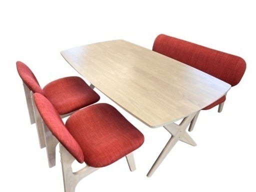 NO.1427 ニトリ ダイニングセット LDテーブル リラックス160 1PチェアリラックスワイドKB 2PチェアリラックスワイドKB 中古