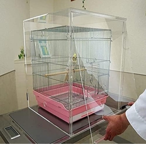 組立式アクリルバードケージ【 Lサイズ】右（左）開き 全面透明