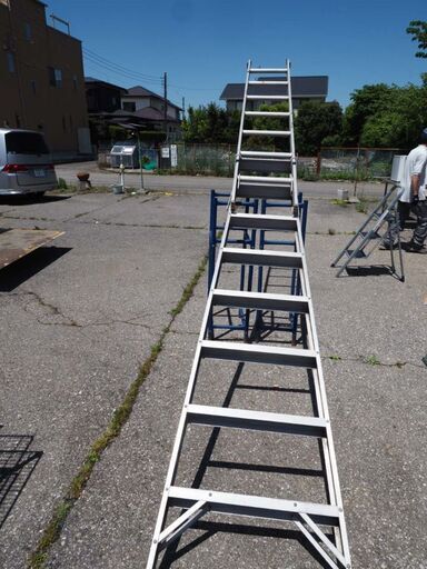 スライド式、アルミ、はしご、便利です、全長417センチ