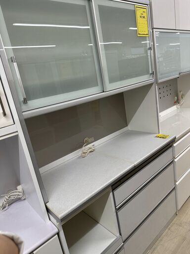 ジモティ来店特価!!　　食器棚　綾野家具　ホワイト　　J-0542
