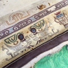 SJ82【絨毯】緞通 カーペット ラグ 227.5×250 厚み2センチ