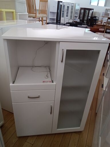 ★ジモティ割あり★  レンジボード ホワイト H115×D40×W80 クリーニング済み TK2157